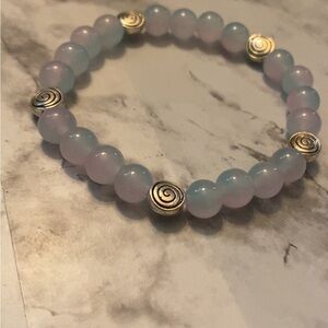 Elegant Silver and Blue Beaded Bracelet